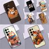Чехол для телефона с красной пандой для Samsung Galaxy S24 S25 Ultra S9 S10 S20 S22 S21 S23 Plus S24 FE Cover Coque