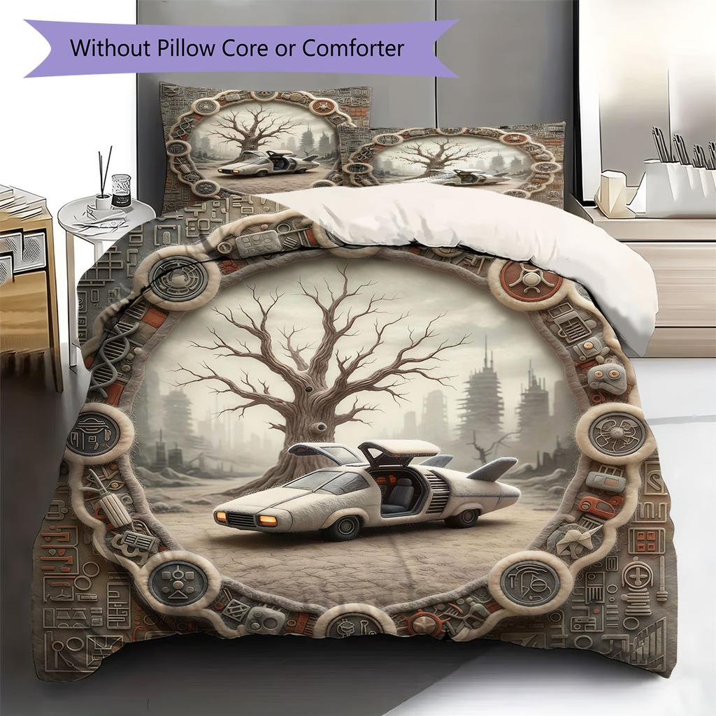 FeltBladeRunner Pattern Bedding Quilt Set Quilt Cover Pillowcase Home Decoration Birthday Gift (1 * duvet cover + 2 * pillowcase, without core)