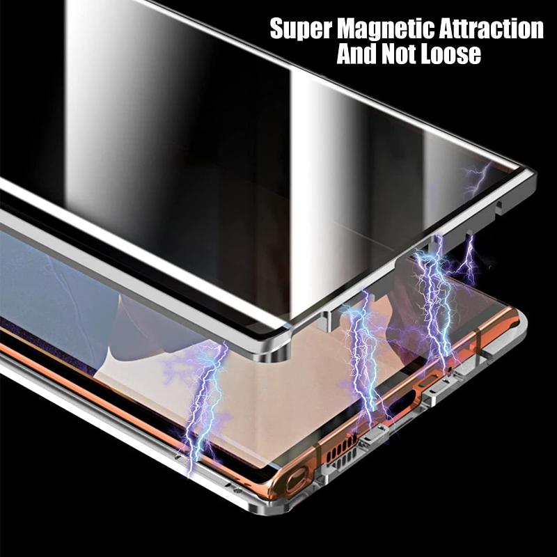 Anti Peeping Magnetic Case for SamsungS26 S25 S24 S23 Ultra Note 20 S20 FE Note 10 Plus Note 9 Double Sided Tempered Glass Cover