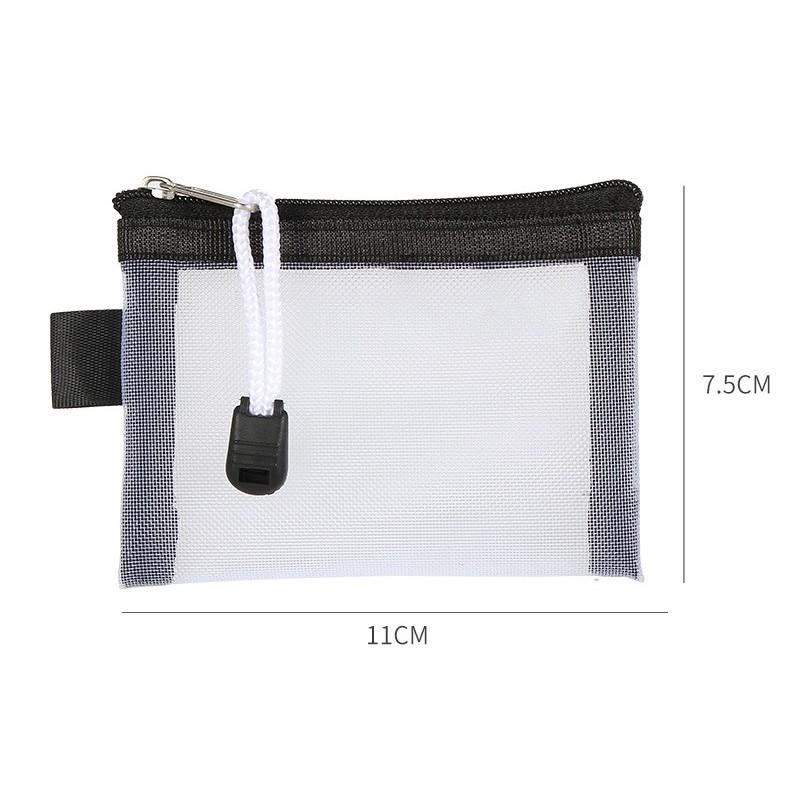 Transparent Nylon Mesh Pencil Pouch Toiletry Carry Pouch Portable Organizer Sticker Tape Accessories