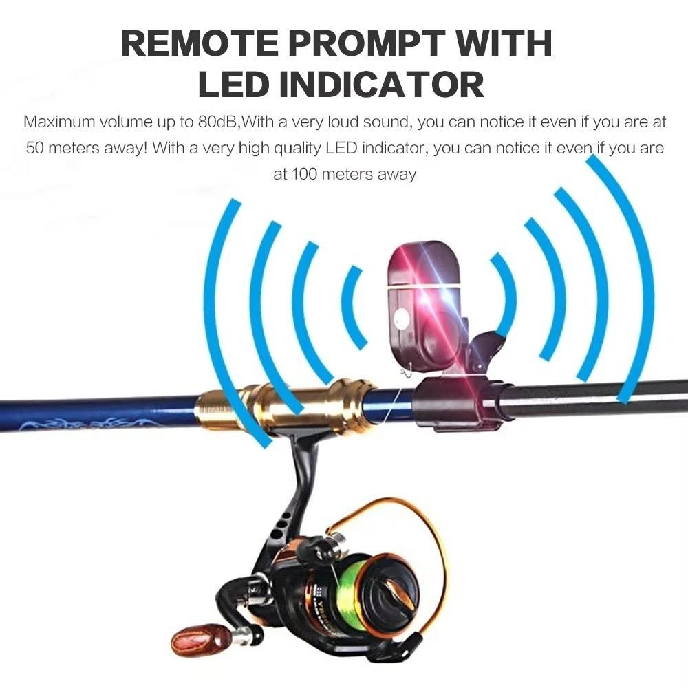 Sound Bell Alert Fish Bite Alert LED Light Indicator Fishing Rod Buzzer Fishing Indicator  Night