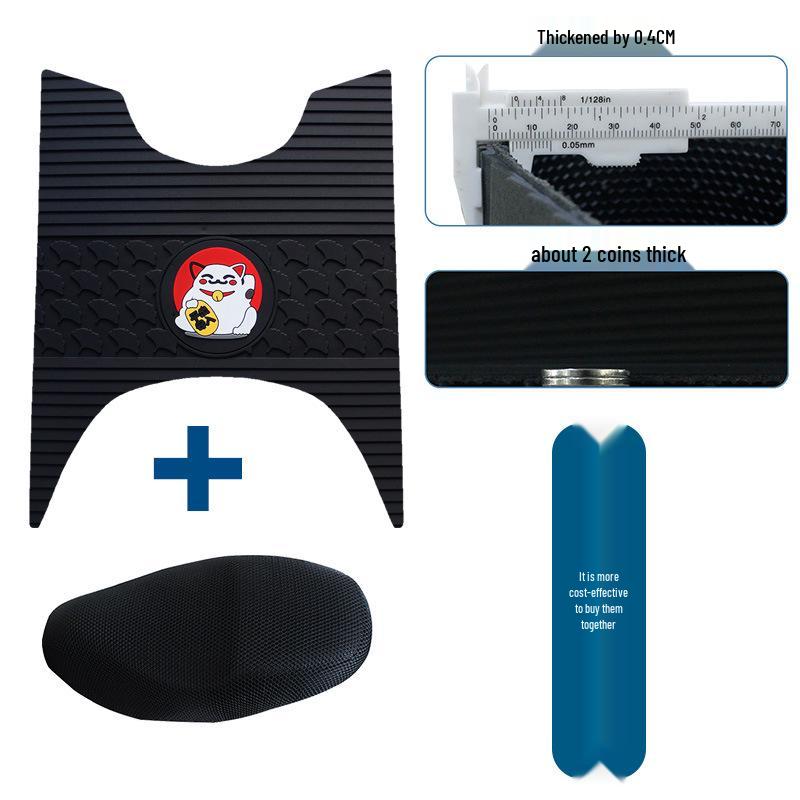 Durable, waterproof, anti-slip rubber foot mat for Kymco KR50 motorcycle enhancement.