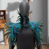 Шаль с перьями, накидка на плечо, мягкий регулируемый ретро-готический воротник, косплей, вечеринка, тело, сценическое представление, костюм танцора с искусственным воротником