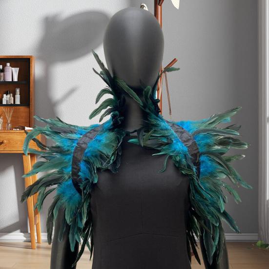 Шаль с перьями, накидка на плечо, мягкий регулируемый ретро-готический воротник, косплей, вечеринка, тело, сценическое представление, костюм танцора с искусственным воротником