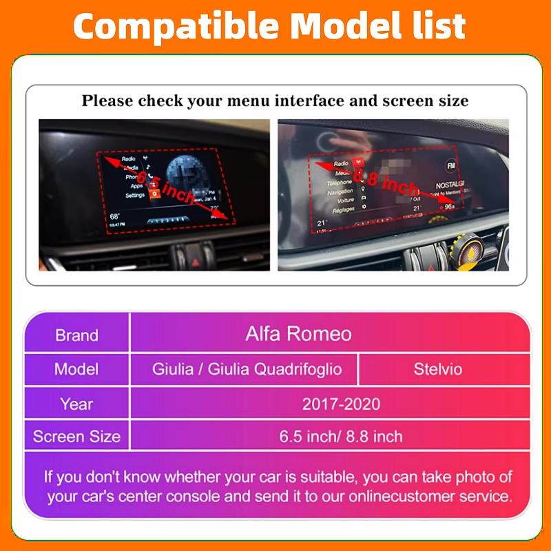 Wireless Carplay Module For Alfa Romeo Giulia 2017-2020 Wireless Android Auto Box Support Rear Camera
