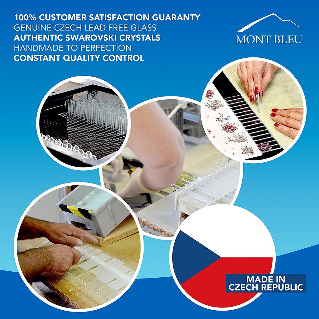 Набор из 3 чешских пилочек для ногтей из черного стекла с кристаллами BB-BMS