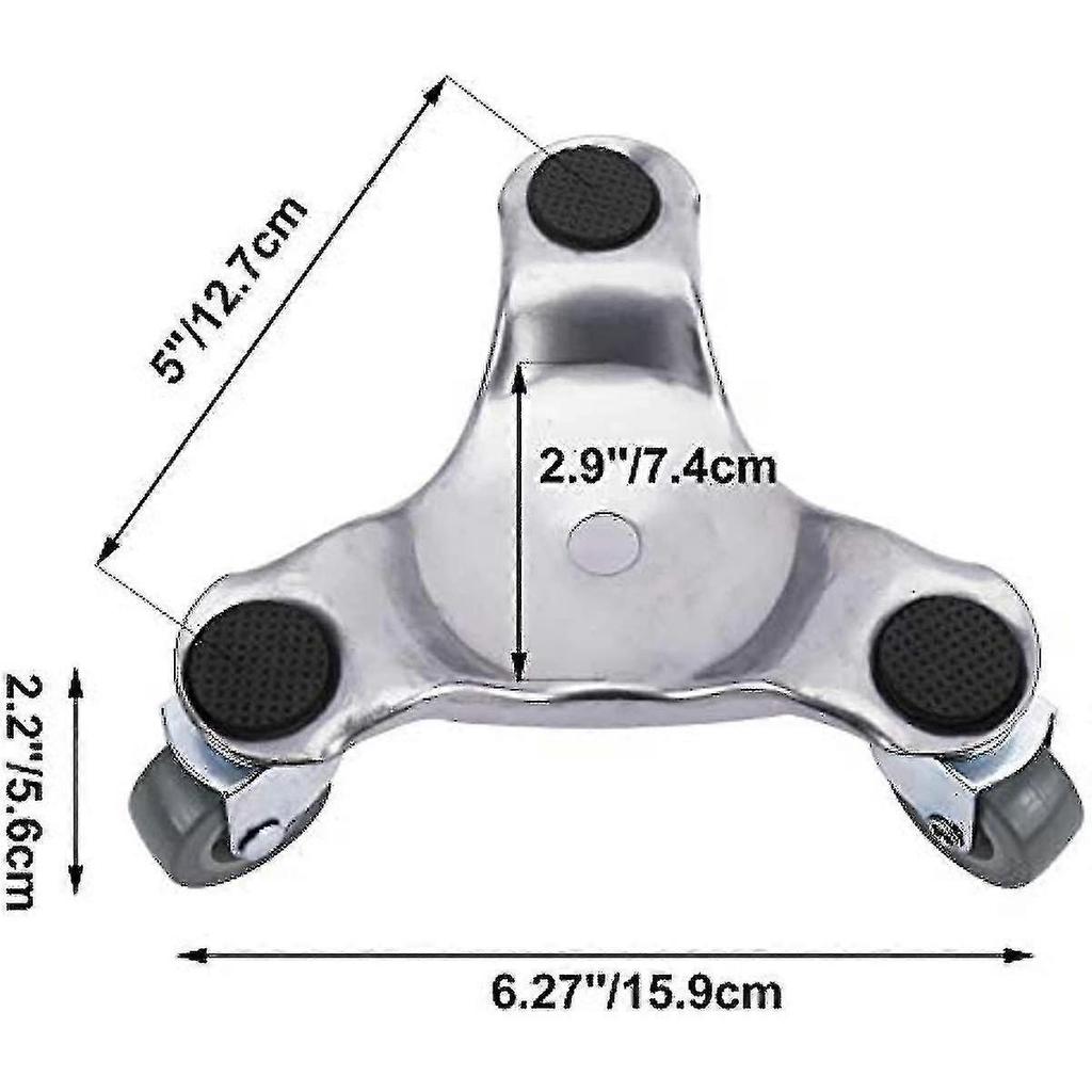 4 Pack 6 Inch Steel Tri-dolly Set For Moving Furniture And Appliances 220lbs Load Capacity