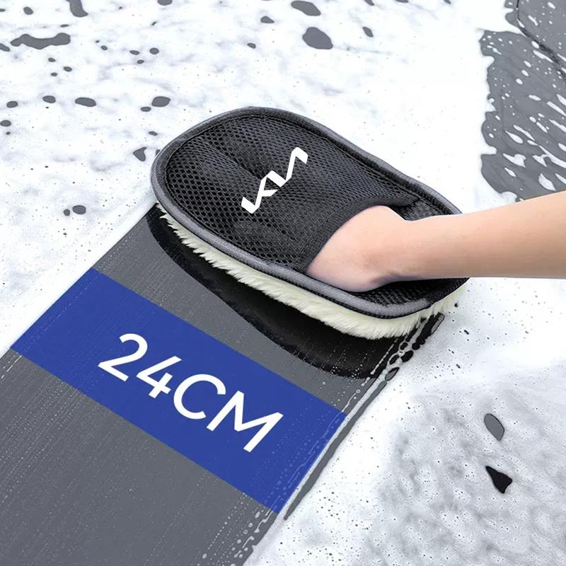 AANK1 KIA Car Wash Glove Wool Soft Polish Cleaning Brush Tools For KIA EV6 Stinger RIO Sorento Picanto Ceed Borrego Syros K4 K5 K8 K9