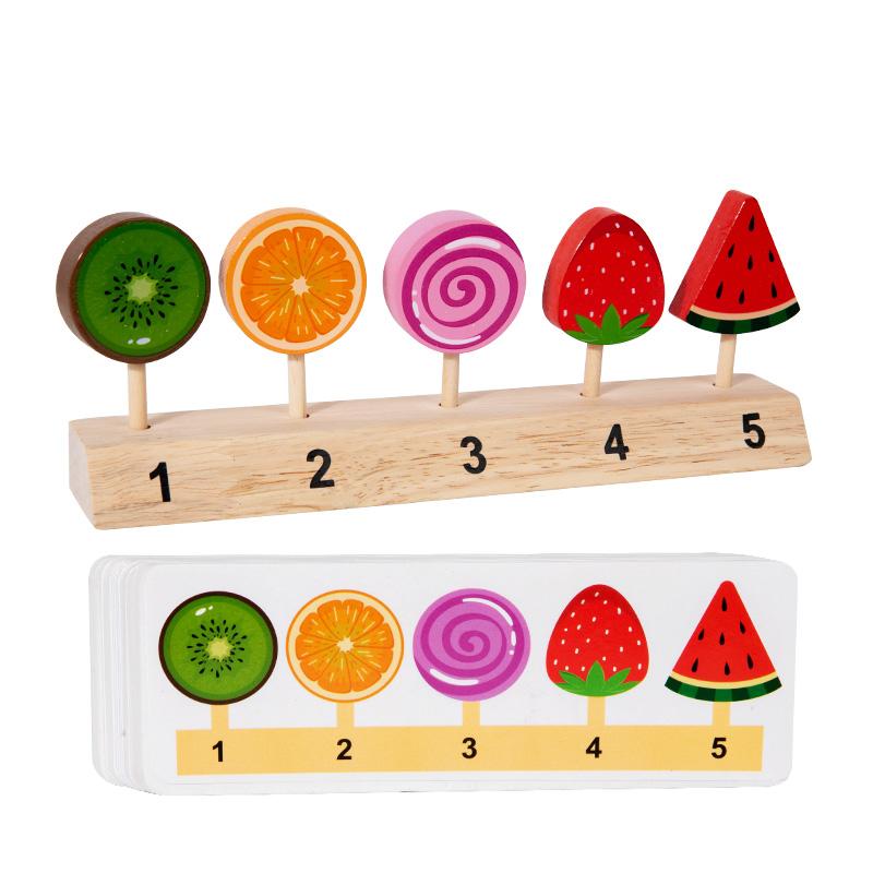DIY Simulation Wooden Pretend Play Game Ice cream lollipop Color Cognition Matching Early Education Toys For Children Kids
