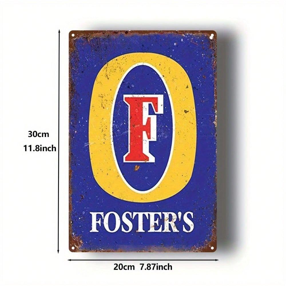 Винтажная металлическая жестяная табличка Пиво Настенное искусство Foster Lager 8x12 дюймов Декор для домашнего бара