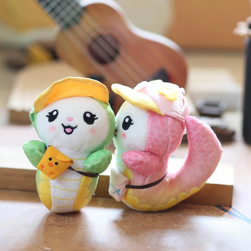 Adorable Cute Baby Dragon Plush Toy Keychain Soft Short Plush Stuffed Snake Doll