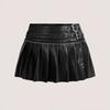 Sexy Pleated Mini Skirt Women Versatile Split Hem Streetwear Dating Party Dance