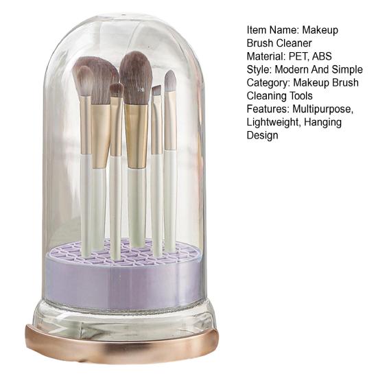 2-in-1 Silicone Makeup Brush Cleaner Bowl Cosmetic Brush Cleaner with Drying Holder for Storage Stand