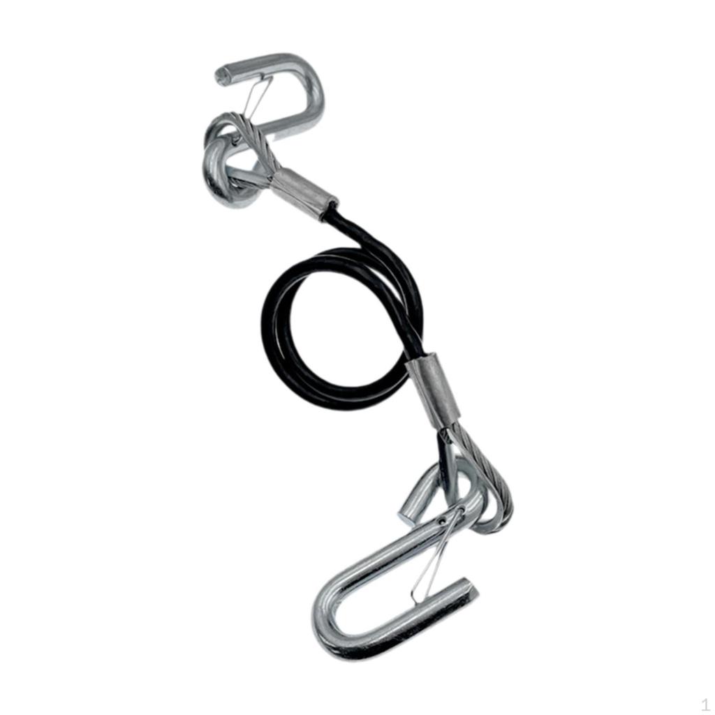 Tow Strap with Hook Spring Safety Cable Rubber-coated Hauling Trailer