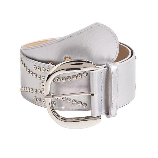 Imitation Leather Women Belt Wide Edge Design Adjustable Length Belt Punk Style Distressed Waistband