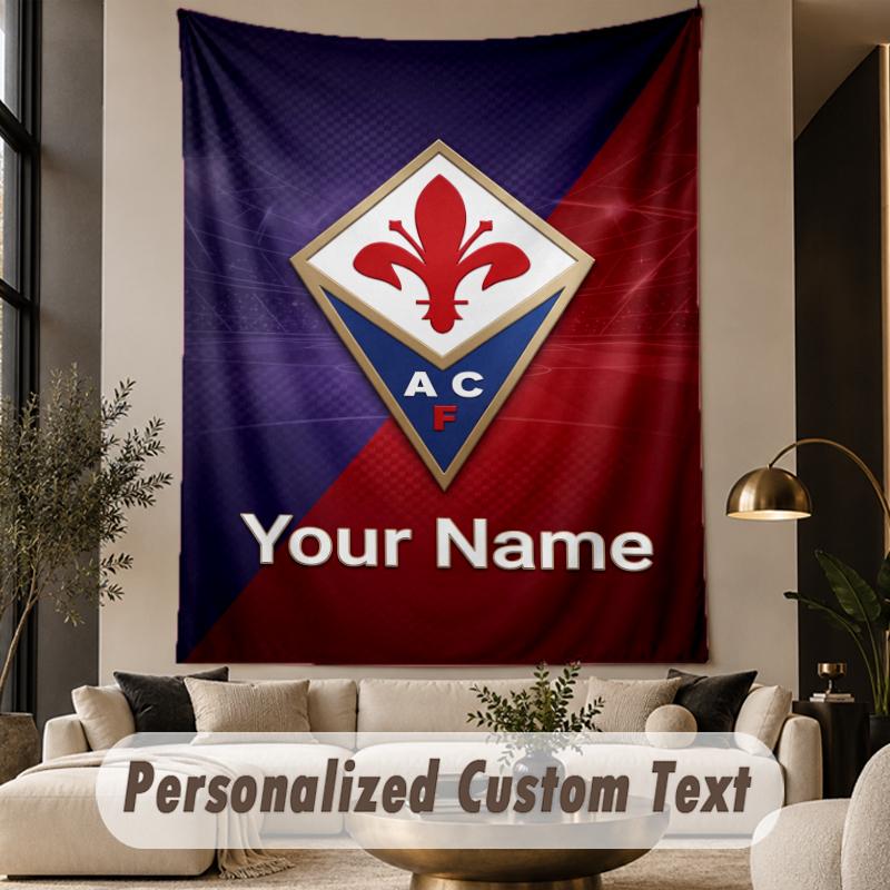 Custom Text Tapestry Fiorentina FC Print Wall Tapestry Indoor Living Room Wall Decor