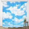 Синее небо фон облако шторка для душа природный ландшафт водонепроницаемая ткань полиэстер украшение для ванны 12 штук крючков