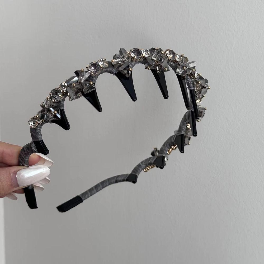 1Pcs Simple Rhinestone Headband Anti-Slip Hair Accessories New Women Hair Band Daily Party Use
