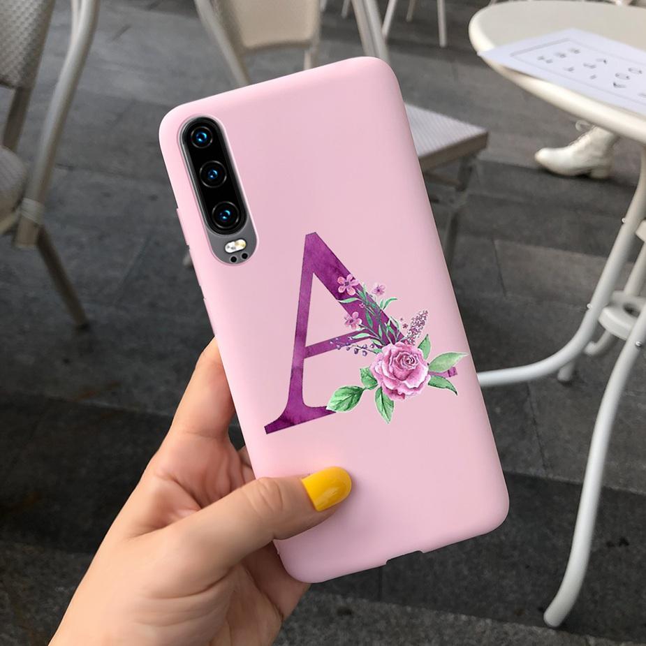 Для Huawei P30 Чехол Мягкий Тонкий Силиконовый Funda Милые Буквы Имя Чехлы для Телефона Huawei P 30 Lite P30 Pro Задняя Крышка Ударопрочный Бампер