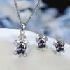 Fashion Niche Design Turtle Earrings Necklace Set Jewelry Cystal Animal Jewelry