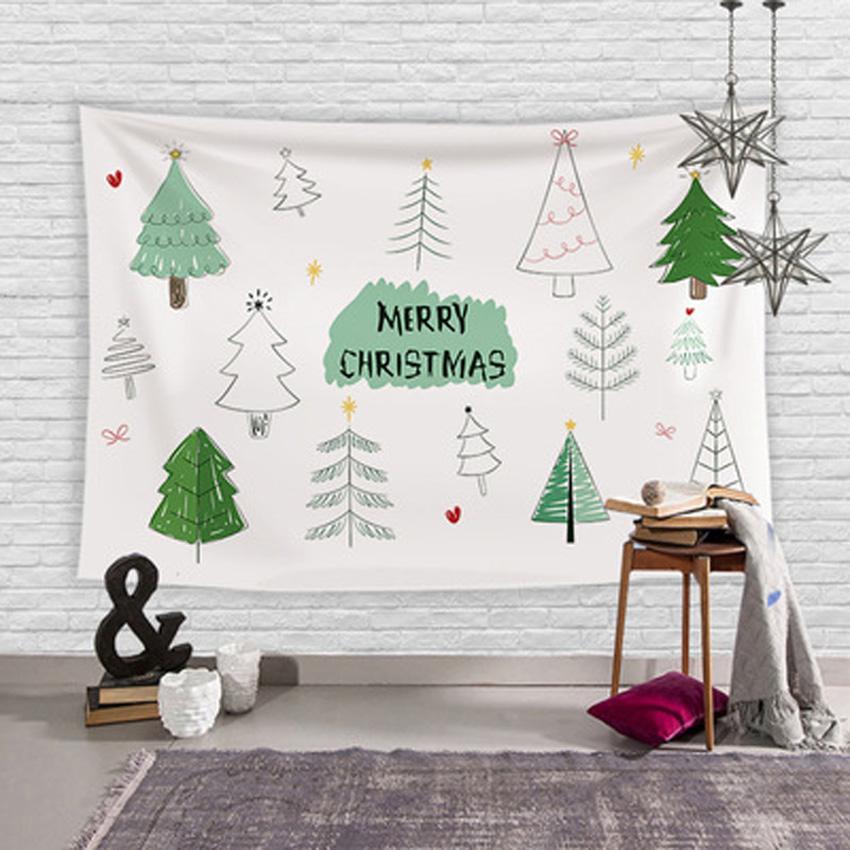 Home Decor Christmas Tapestry Christmas Tree Christmas Print Decoration Wall Hanging Bedroom Living Room Background Fabric