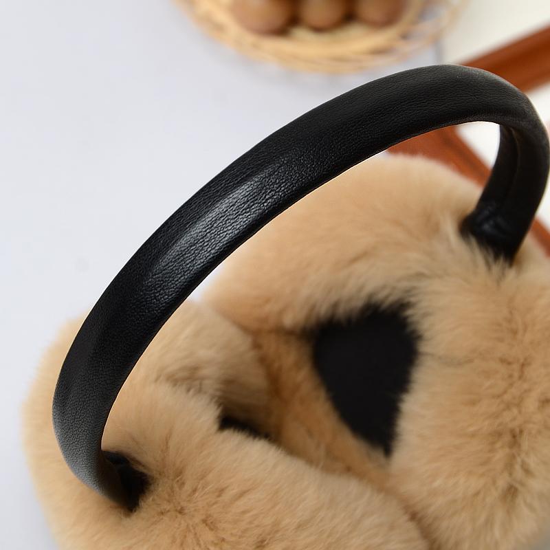 Rex Rabbit Fur Earmuffs for Women's Autumn and Winter Warmth Earmuffs and Ear Wraps Simple and Genuine Fur Ear Cover Ear Warmth