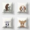 Чехол для подушки с милым животным, собакой, оленем, медведем, домашний диван, декоративная подушка для спальни, наволочка