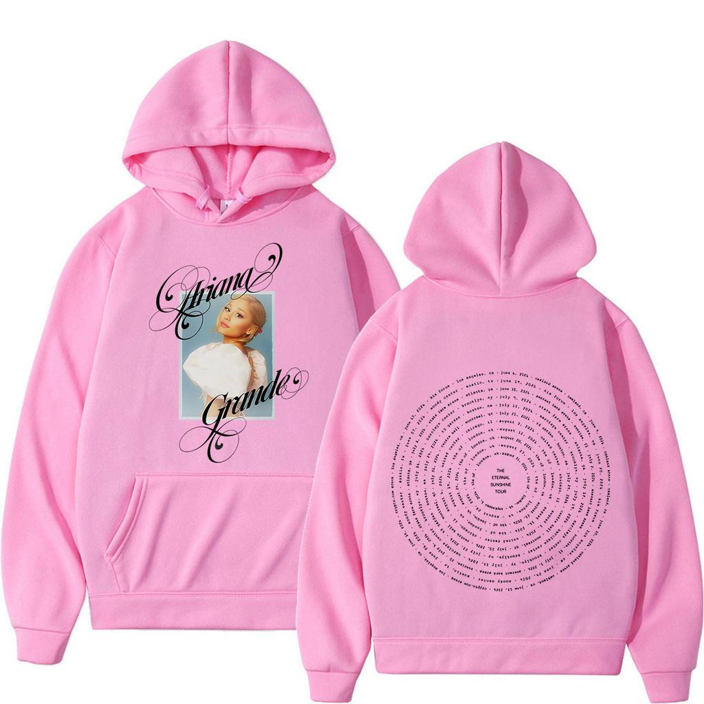 Худи с принтом Ariana Grande The Eternal Sunshine Tour 2026 Мужские Женские Свободные Свитшоты Осень Зима Мода Повседневный Пуловер