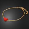 Серебряный браслет S925 Girl Love Peach Heart Bracelet Japanese Korean Miss Red Jewelry