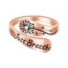 Just Breathe Dandelion Ring Adjustable Zinc Alloy Hope Ring Inspirational Dandelion Ring Encouragement Gift