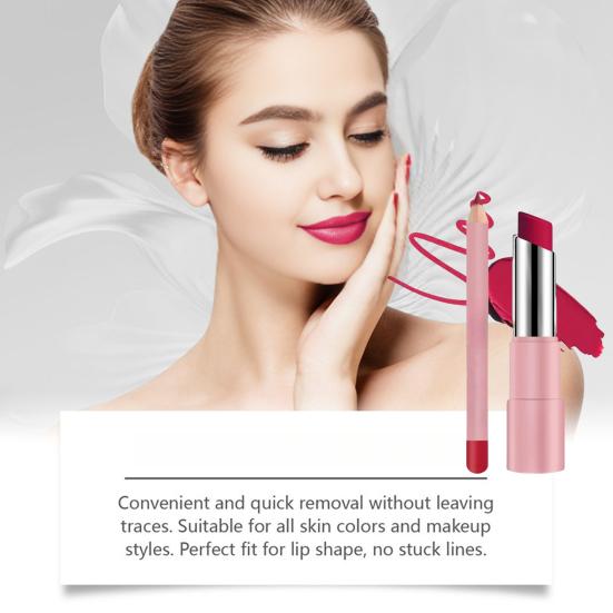 Набор бальзама для губ и карандаша для губ Стойкая водостойкая матовая помада Не скатывающаяся помада Многофункциональный усилитель блеска для губ