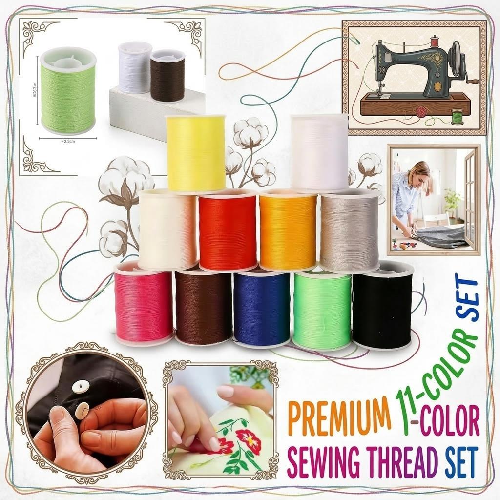 11 Разноцветных Швейных Ниток Нитки Для Ручного И Машинного Шитья,