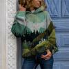 3d Loose Hooded Sweatshirt Landscape Female Gradient Printed Hoodies Women's Long Sleeved Pullover