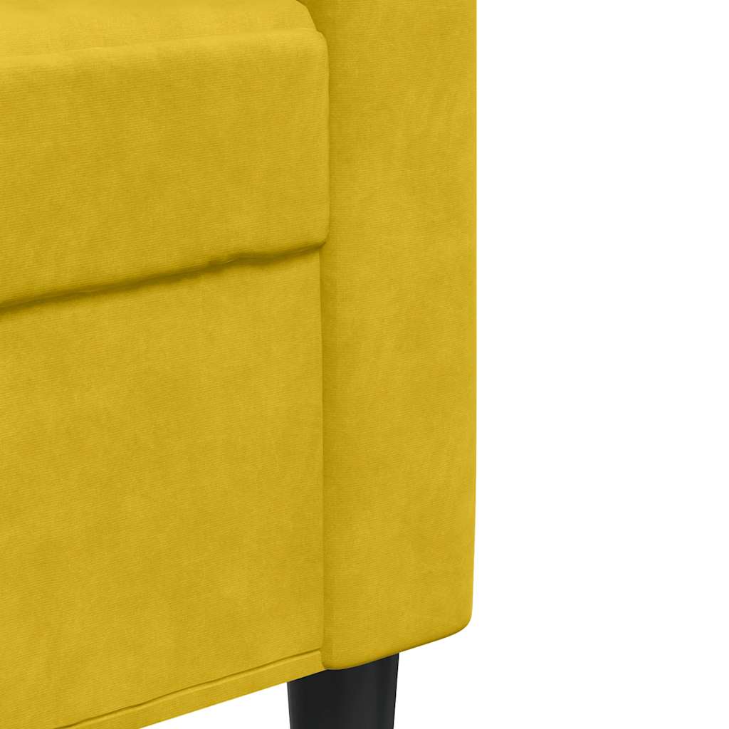 Vidaxl Sofa 2-Osobowa, Żółta, 140 Cm, Tapicerowana Aksamitem