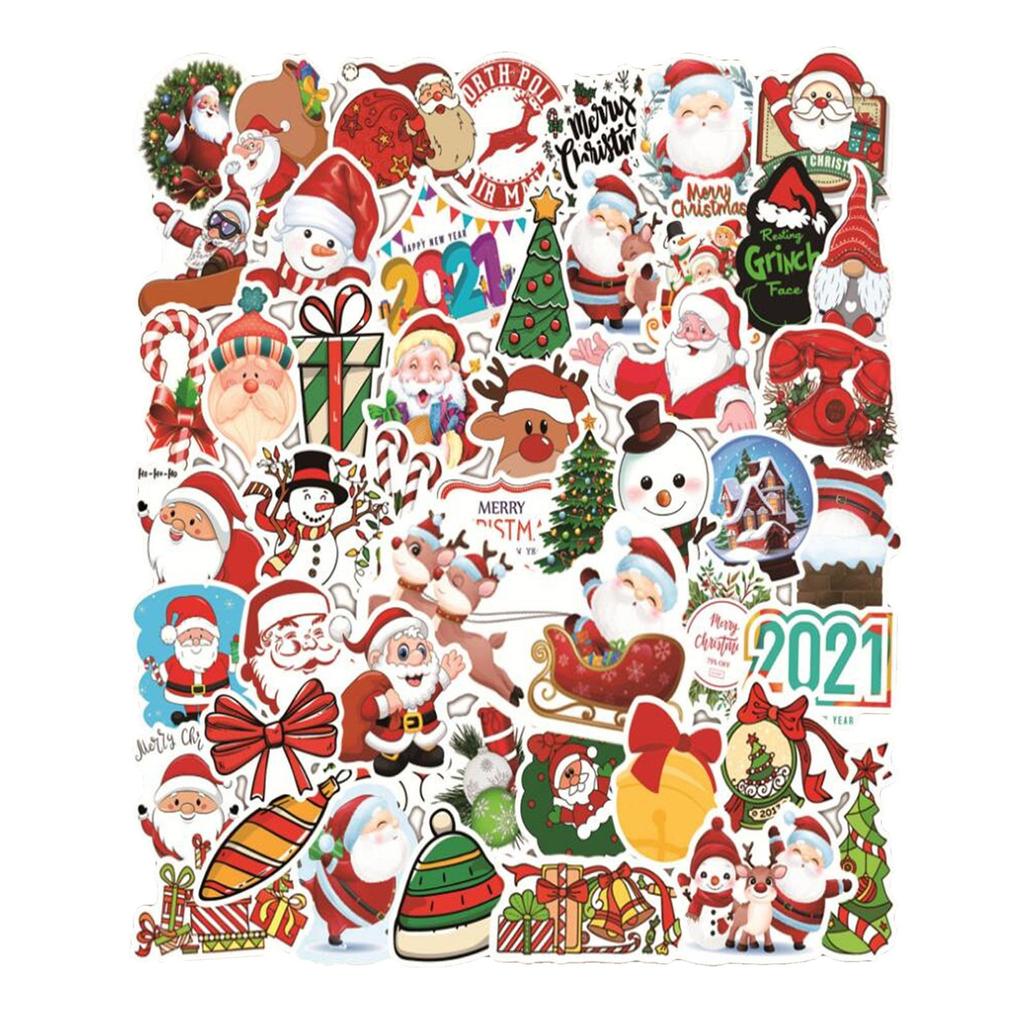 50 шт. Каваий красочная рождественская наклейка Снеговик Рождественская елка