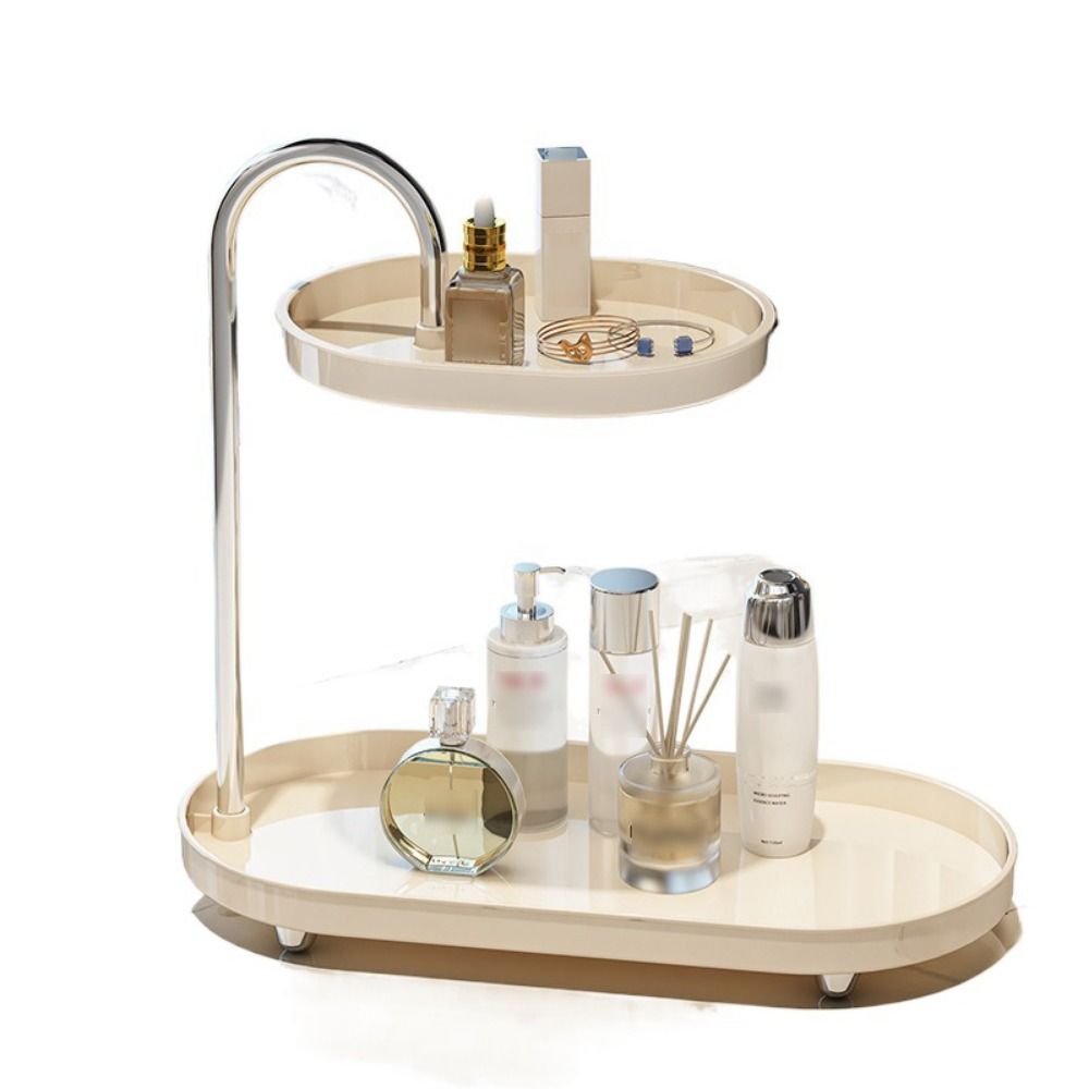 Space Saving Desktop Storage Tray Stainless Steel Rod Makeup Storage Display Stand Kitchen