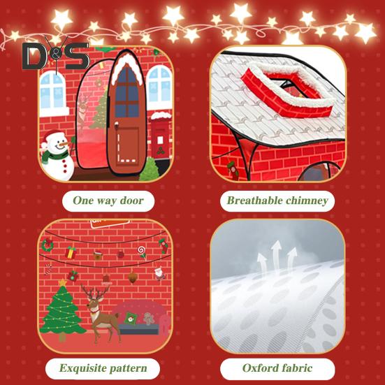 Детская игровая палатка с туннелем для гусениц, рождественская тема, детский игровой домик, ткань Оксфорд, интерактивная палатка для малышей для обучающих игр и развлечений