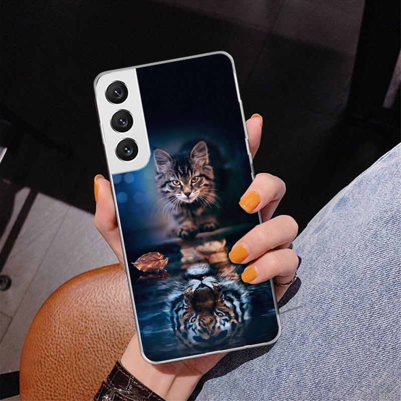 Cool Animal Big Cat Tiger Phone Case For Samsung Galaxy S24 S25 Edge S26 Ultra S23 S22 S21 Plus S20 FE + Personalized Print Cove