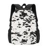 Cow Hide Black And White Backpack Hot Sale Daypack Large Capacity Boys Girls BookBag School Bag Shoulder Bags for Men Women