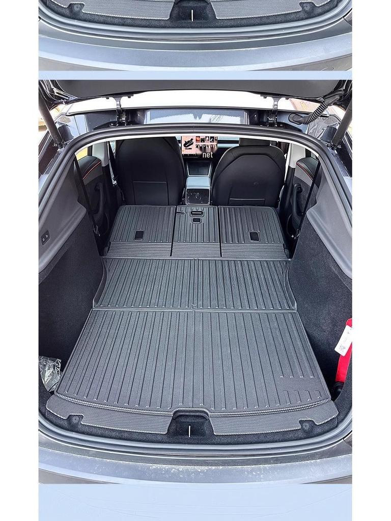 Экологичные напольные коврики из ТПЭ и накладки на спинку заднего сиденья для Tesla Model Y 2025 года