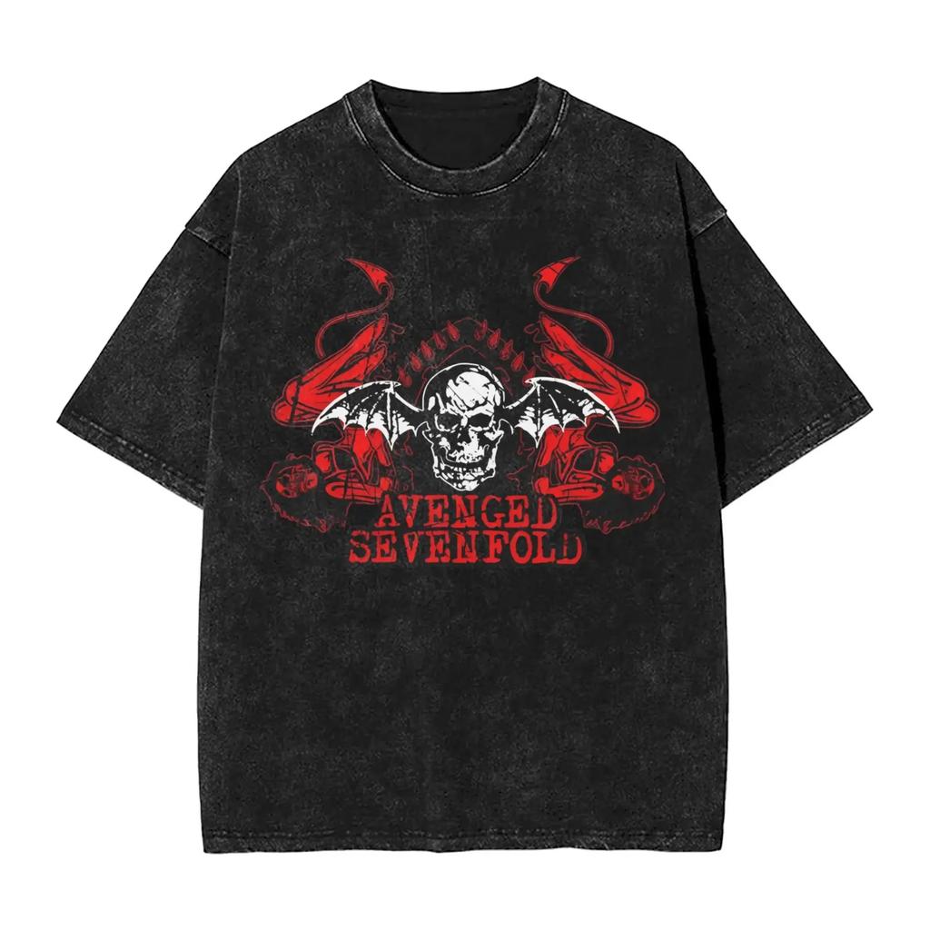 Avengeds Metal Band Graphic TShirts Cotton Unique TShirt Crew Neck Sevenfolds Graphic Printed Tee Shirt Short Sleeve Clothing