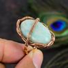 Amazonite Handmade Copper Wire Wrap Jewelry Ring Size 8 h5R13