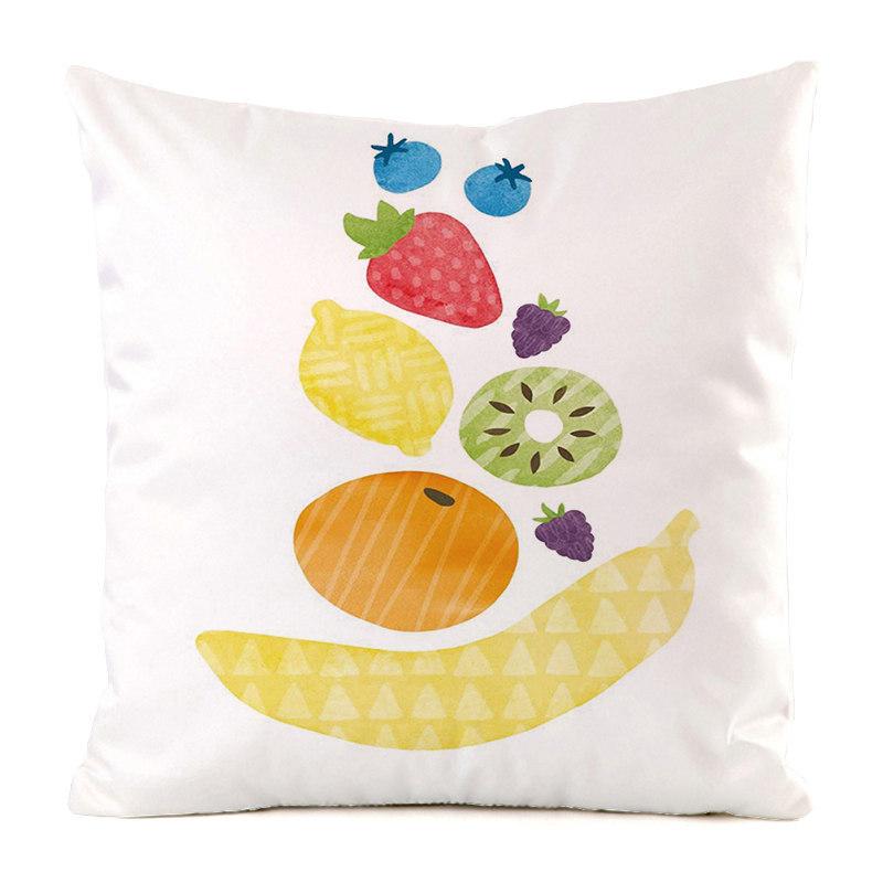 Fruit And Vegetable Hand-Painted Series Digital Printing Short Plush Pillow Covers For Car Sofa Office Cushion Cover Home Goods