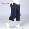 Cozy Up Men's Summer Shorts Cargo Loose Oversized Zipper Pocket Large Size 6XL 5XL Plain Beach Pure Cotton Knee-length Pants