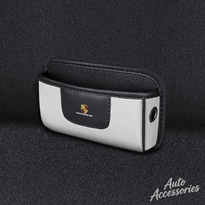 hbcr1 Car Interior Leather Storage Pocket Organizer Bag Seat Tidying Box For Porsche Cayenne Panamera Macan 911 Taycan Boxster sticker