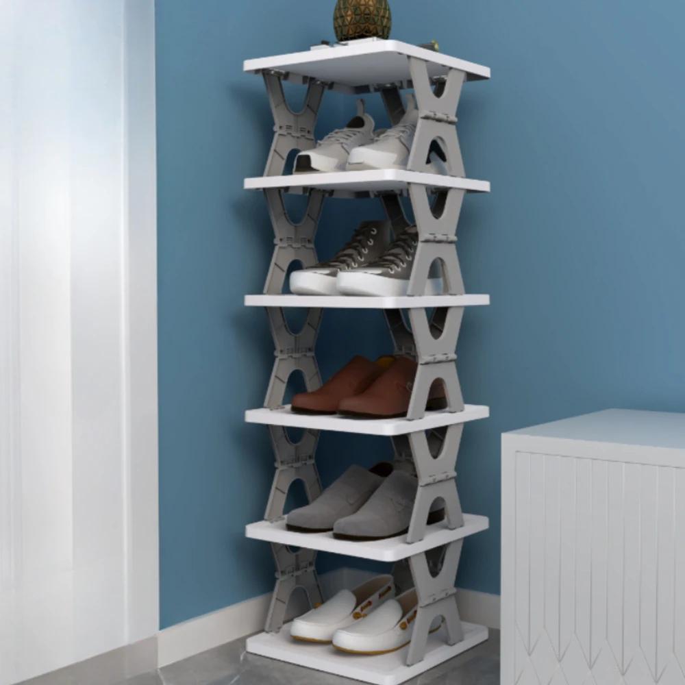 Foldable Shoe Rack PPE Material Multi-storey Storage Shoes Cabinets Save Space Modern Simplicity Dustproof Storage Containers