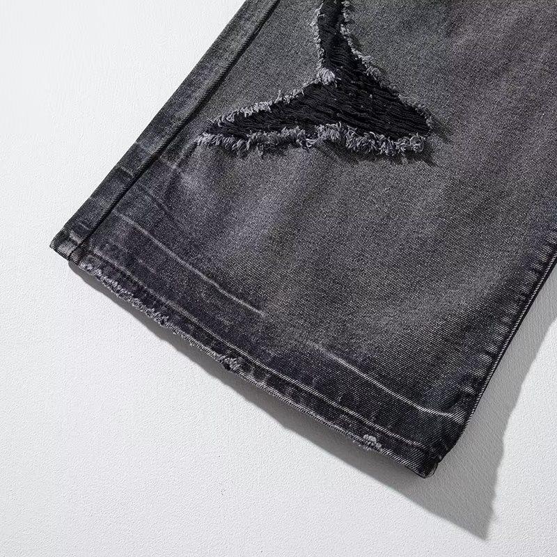 Мужские винтажные джинсы Y2K Wide Leg High Street, свободные рваные джинсы в стиле хип-хоп, летние длинные джинсовые брюки в американском стиле