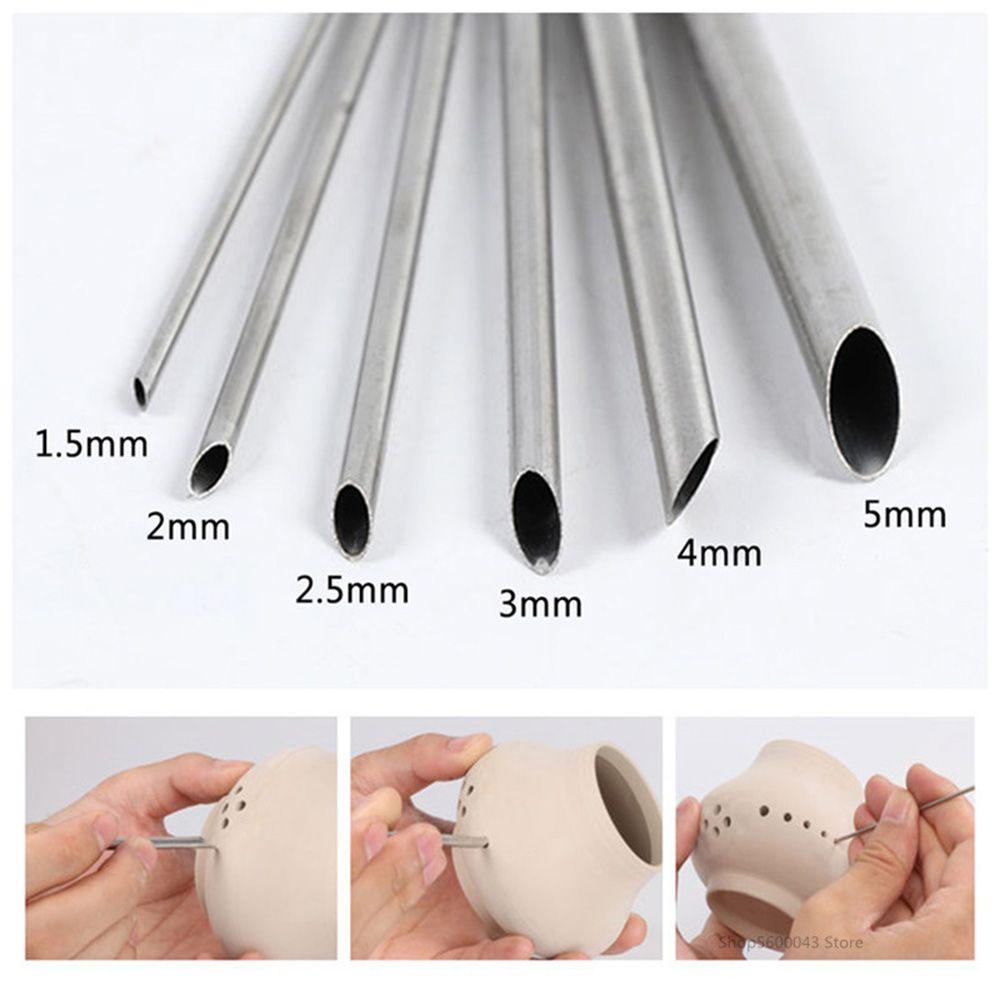 6pcs/set Handcraft Circle Hole Clay Tool Pottery Cutting Hole Puncher Sculpture Modeling Ceramic