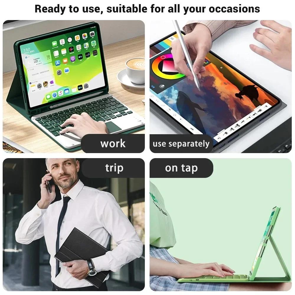 For Samsung Galaxy Tab S9 FE Cover 10.9 Inch Detachable Bluetooth Keyboard Case for Samsung Tab S9 FE 10.9" SM-X510/X516B Funda
