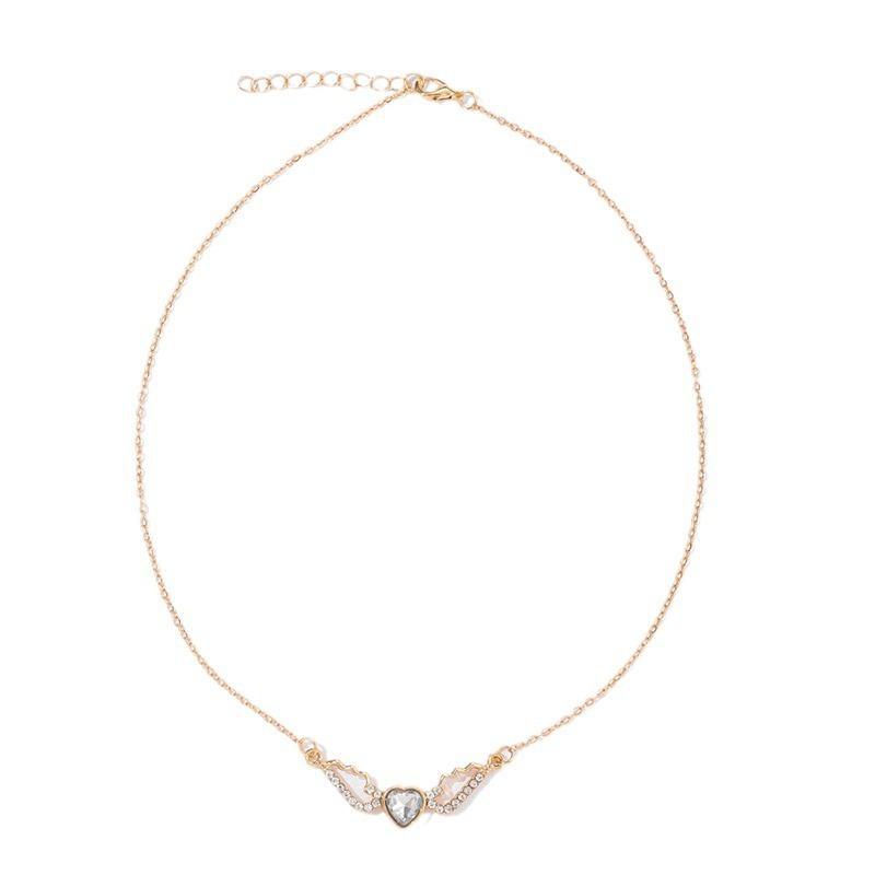 Кулон крылья новая бижутерия женская мода ожерелье любовь с бриллиантами сплав свитерная цепочка